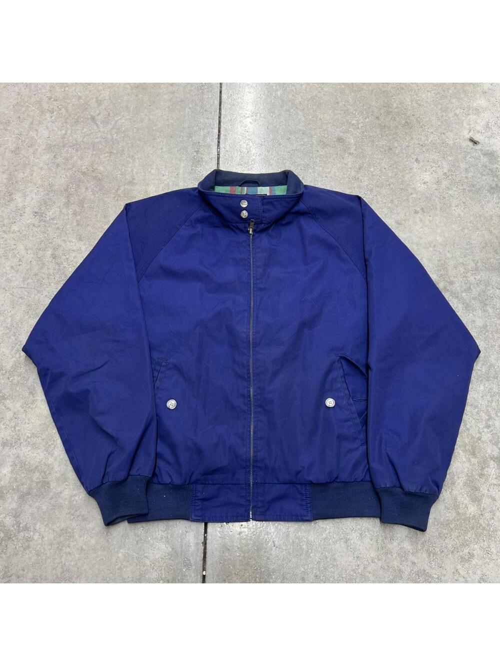 vintage eddie bauer navy blue zip up bomber jacket size large - Picture 1 of 3